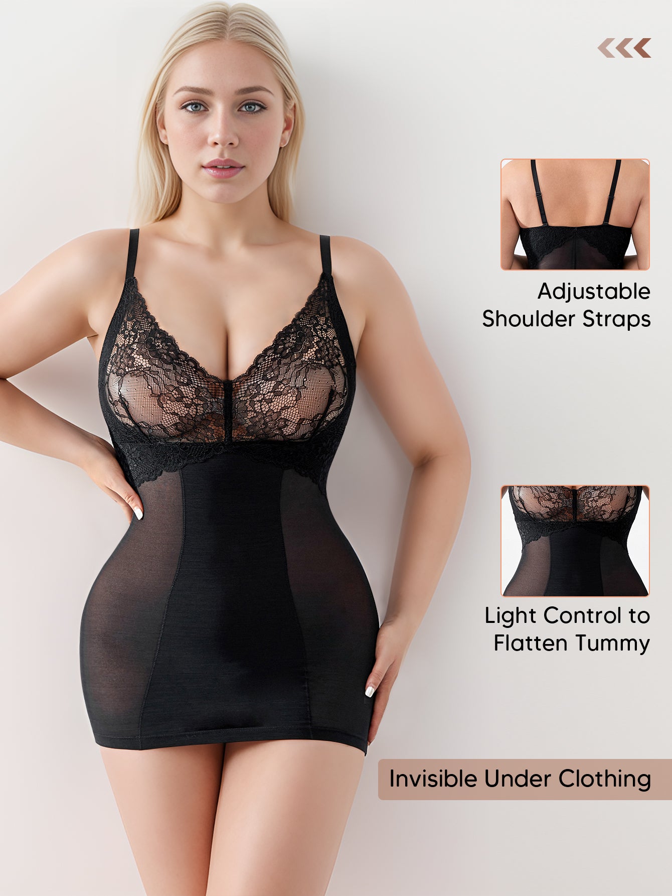 Adjustable Straps Lace Cami Shaping Fajas Cami Body Shaper Lingerie for Women