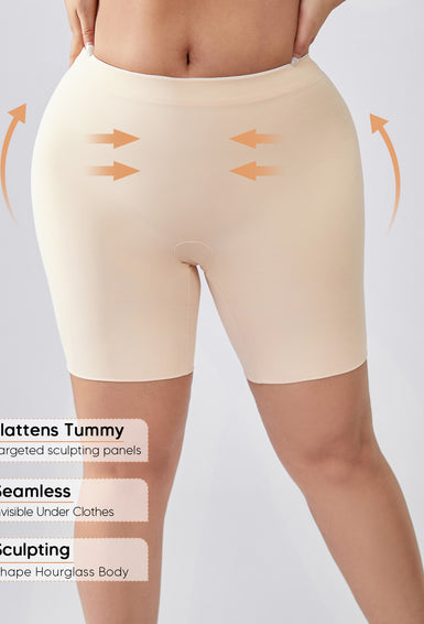 MUEE Women's Girdle Shorts Mid-Waist Compression Stomach Body Shaper Shorts