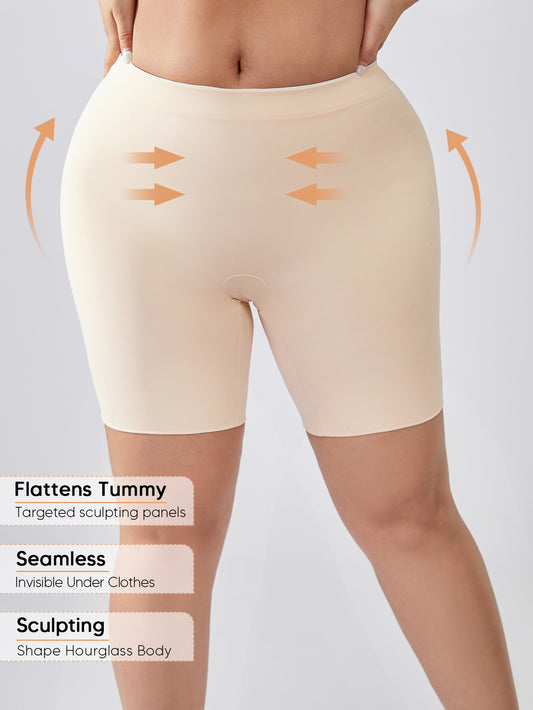 MUEE Women's Girdle Shorts Mid-Waist Compression Stomach Body Shaper Shorts