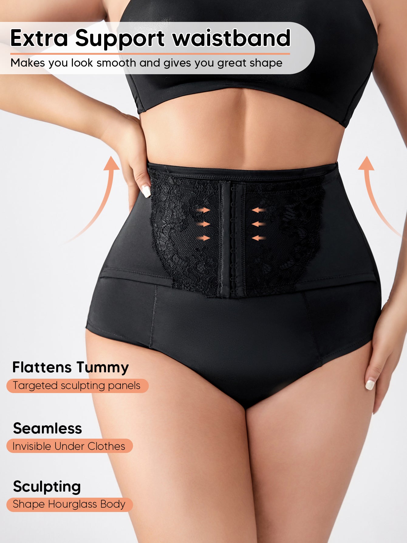 High Waisted Double Tummy Control Shapewear Waist Trainer Thong Underwear