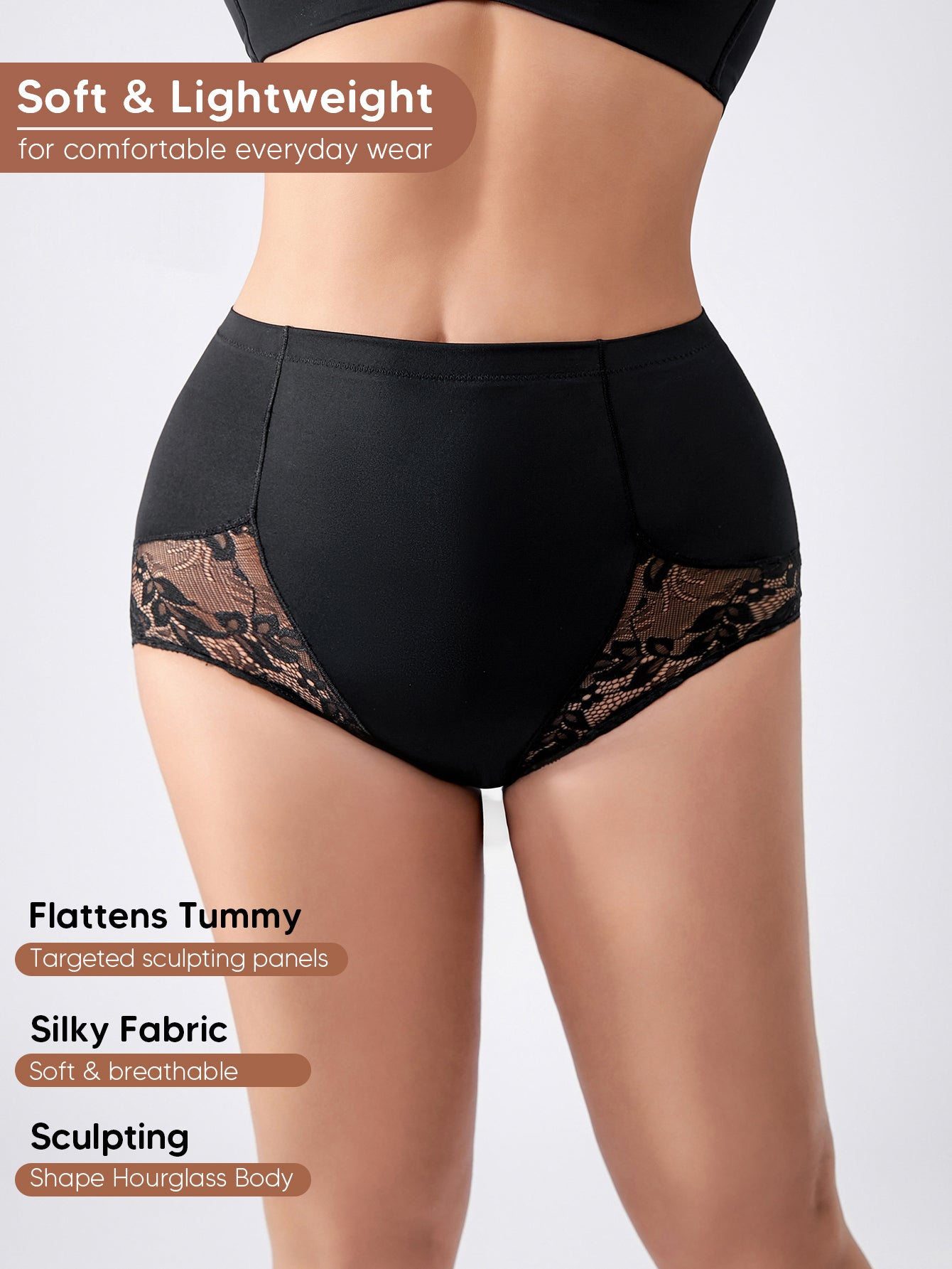 Shapewear Panties for Women High Waist Shaping Lace Tummy Control Underwear