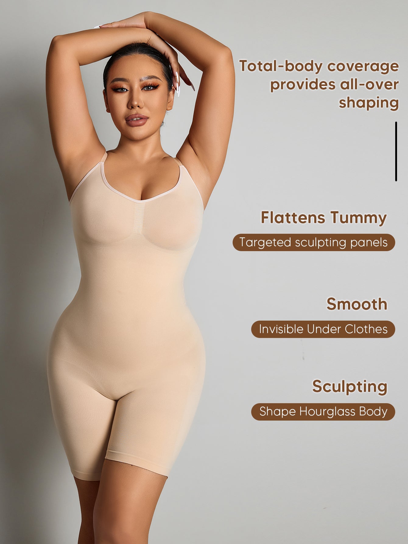 Shapewear Bodysuit Seamless Sculpting Butt Lifter Body Shaper for Women