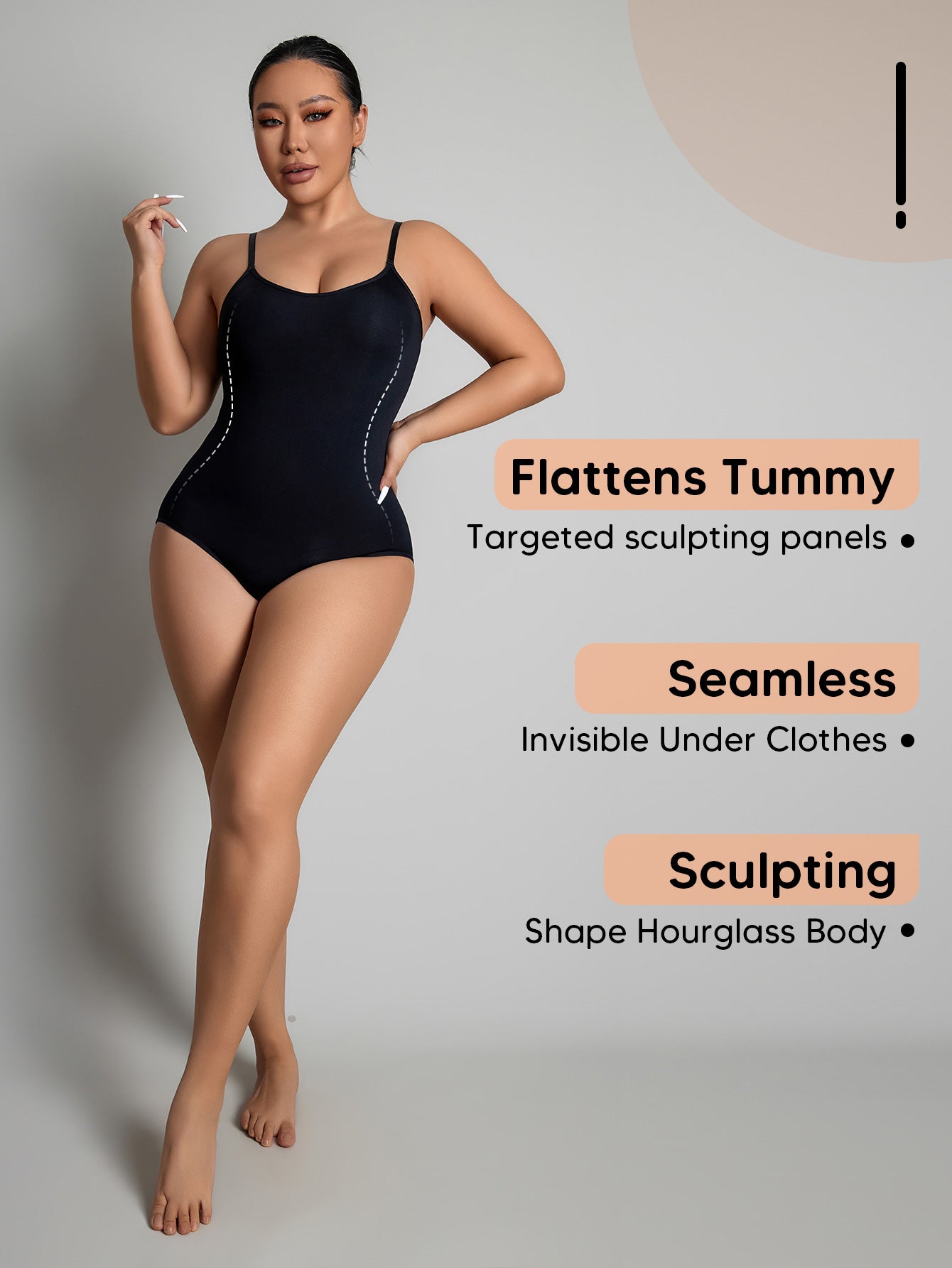 Sleeveless Adjustable Seamless Spaghetti Strip Tops Shapewear Bodysuits