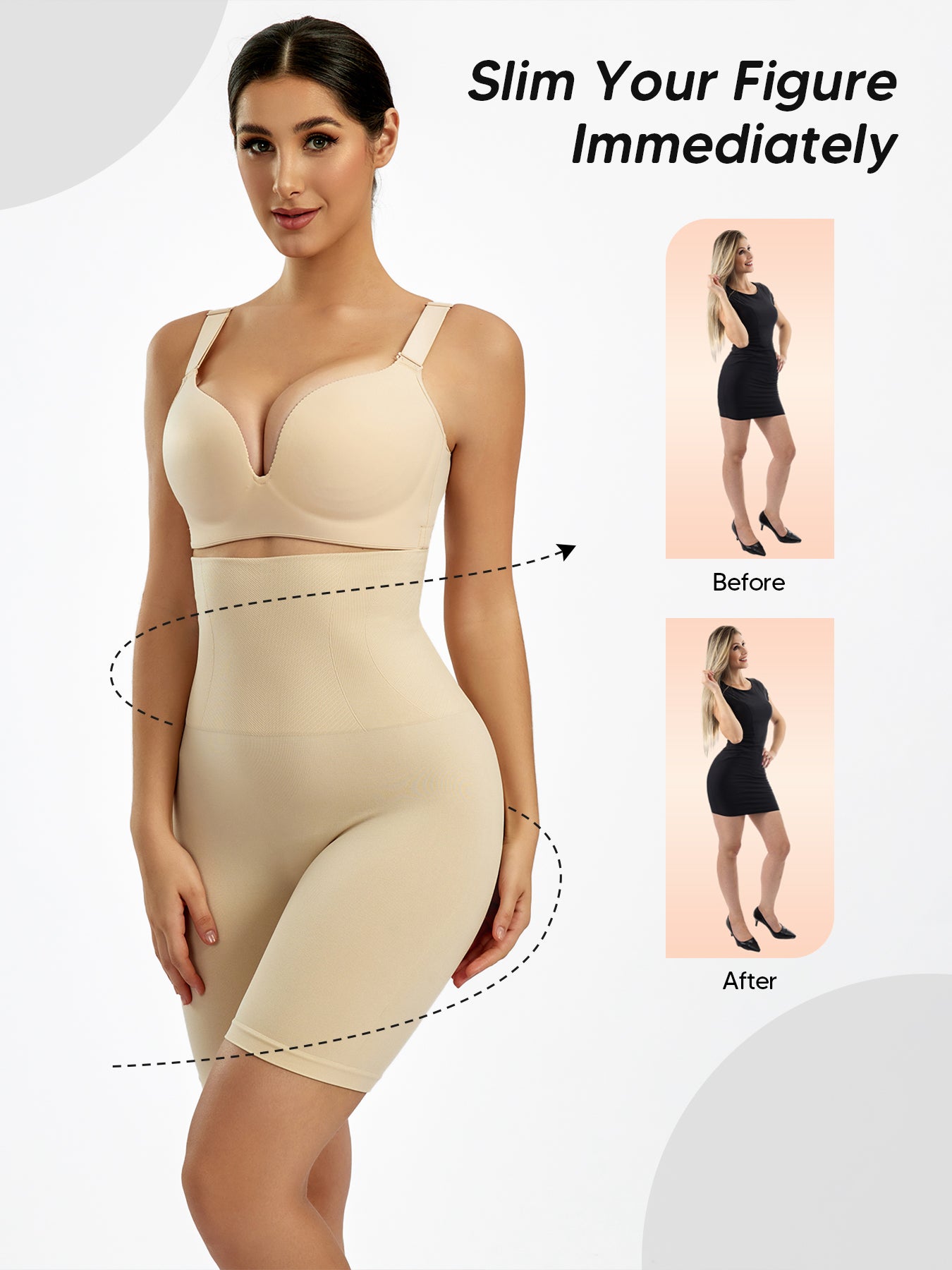 High-waisted Shapewear Boyshorts For Women Seamless Slimming Girdle