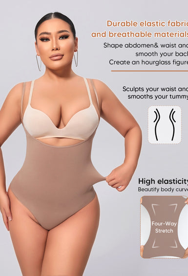 Thong Shapewear Bodysuit for Women Open Bust Sculpting Lifting Body Shaper