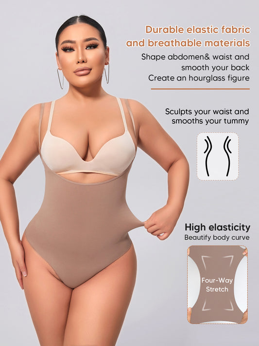 Thong Shapewear Bodysuit for Women Open Bust Sculpting Lifting Body Shaper