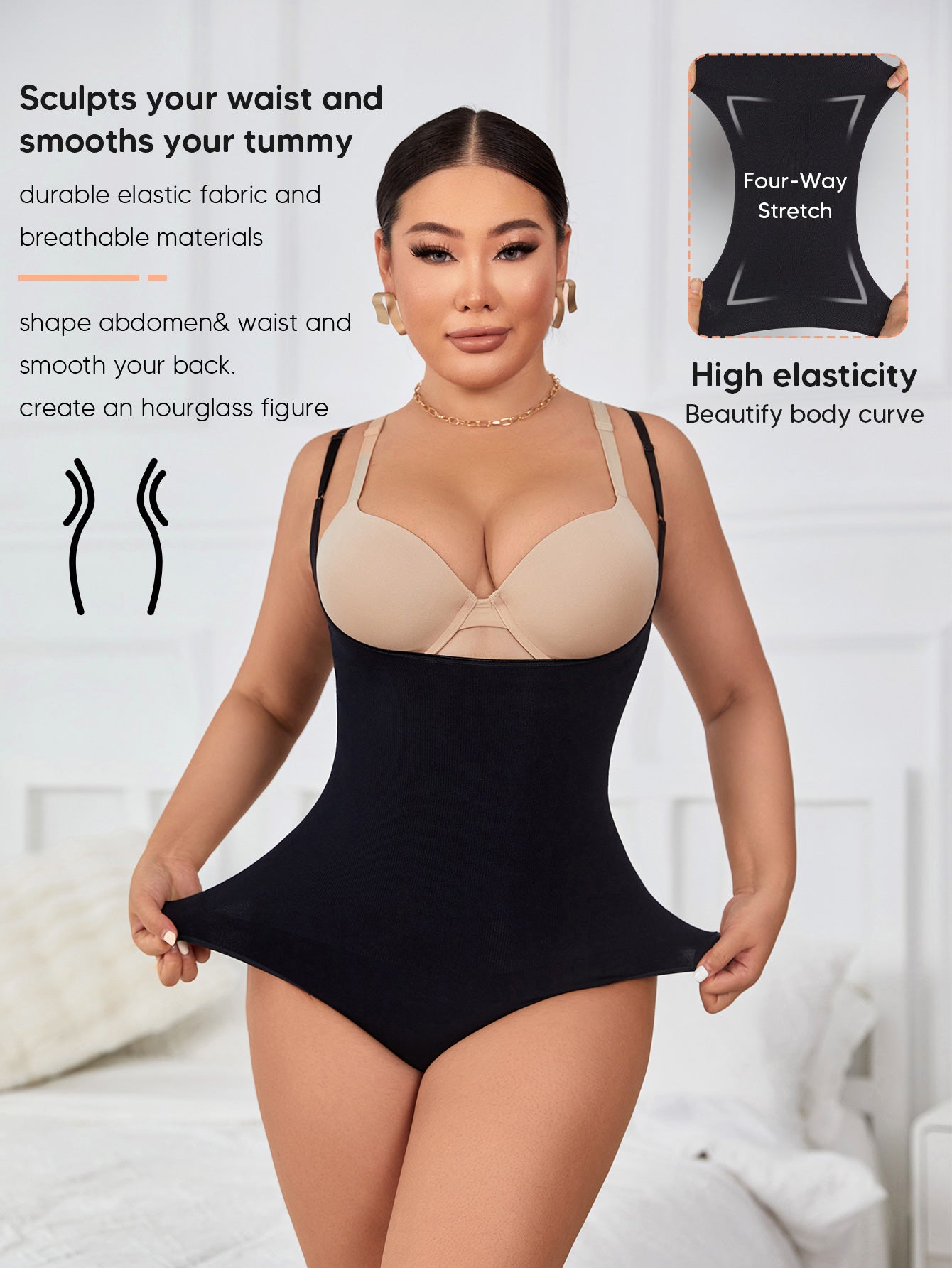 Ultra-Light Support Open Bust Seamless Shapewear Bodysuit