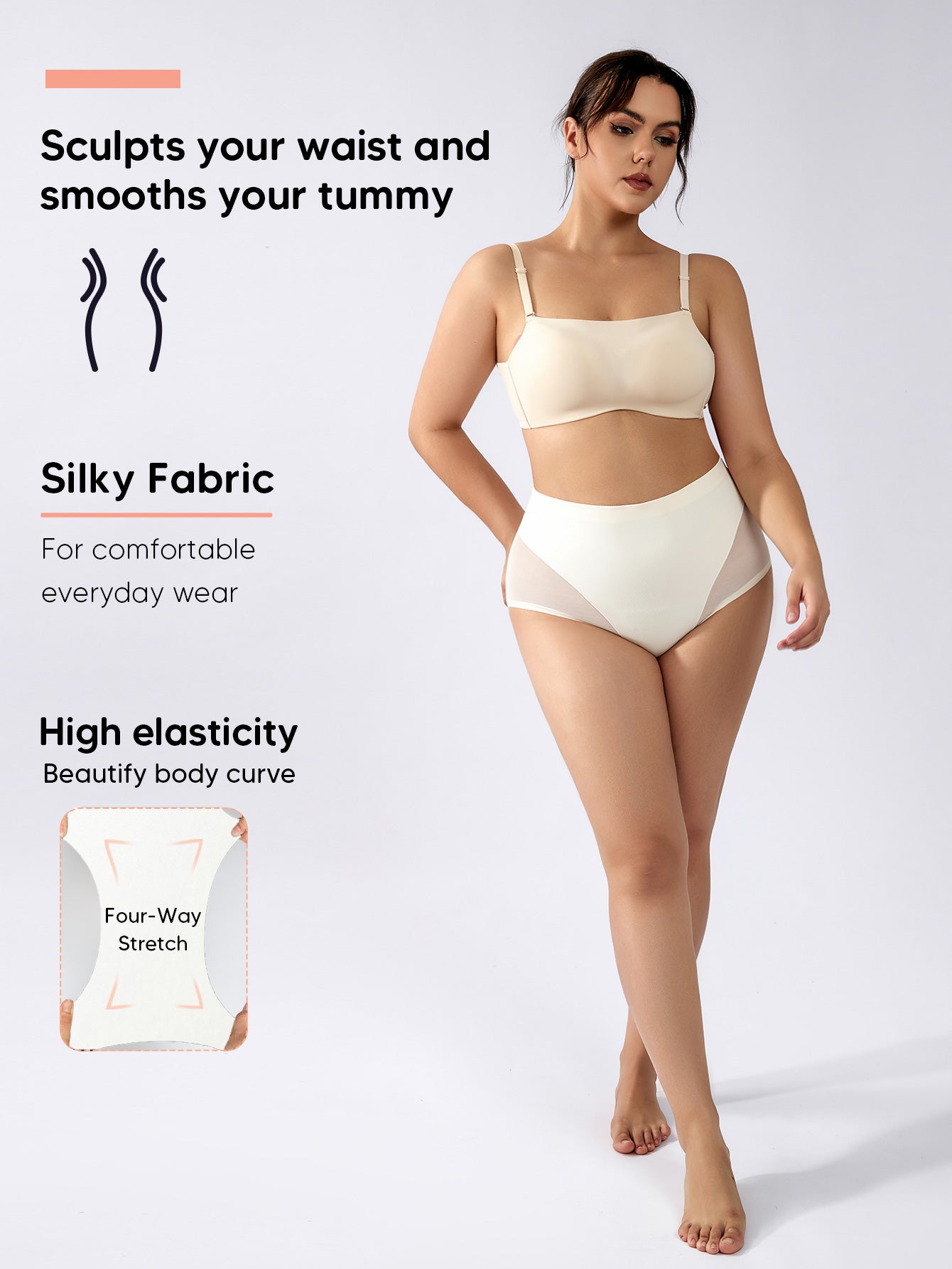 Mid Waist Trainer Girdle Body Shaper Briefs Butt Lifting Shapewear for Women