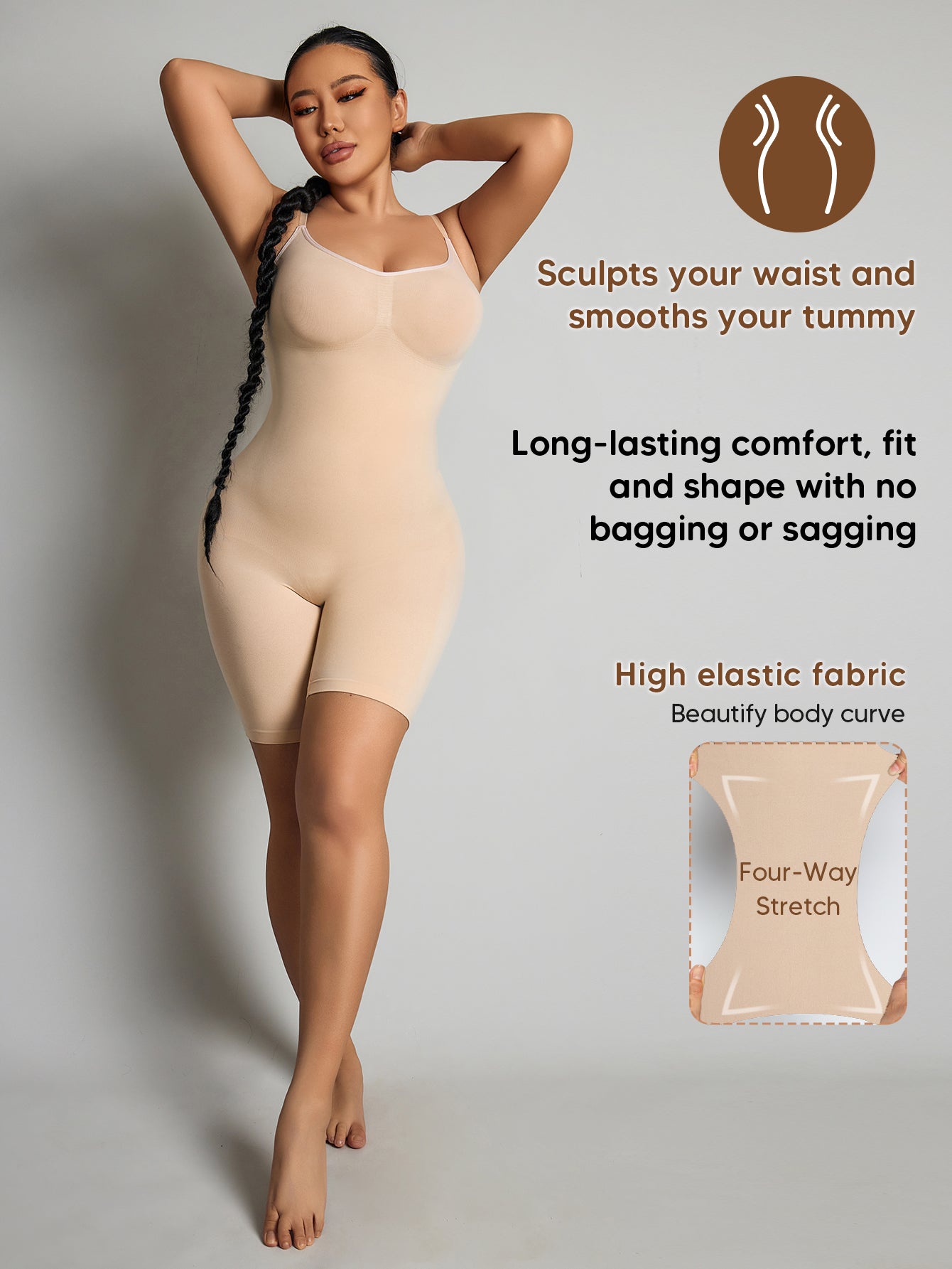 Shapewear Bodysuit Seamless Sculpting Butt Lifter Body Shaper for Women