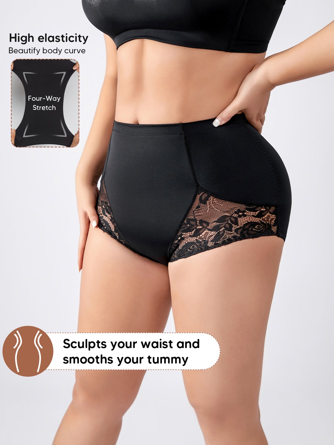 Shapewear Panties for Women High Waist Shaping Lace Tummy Control Underwear