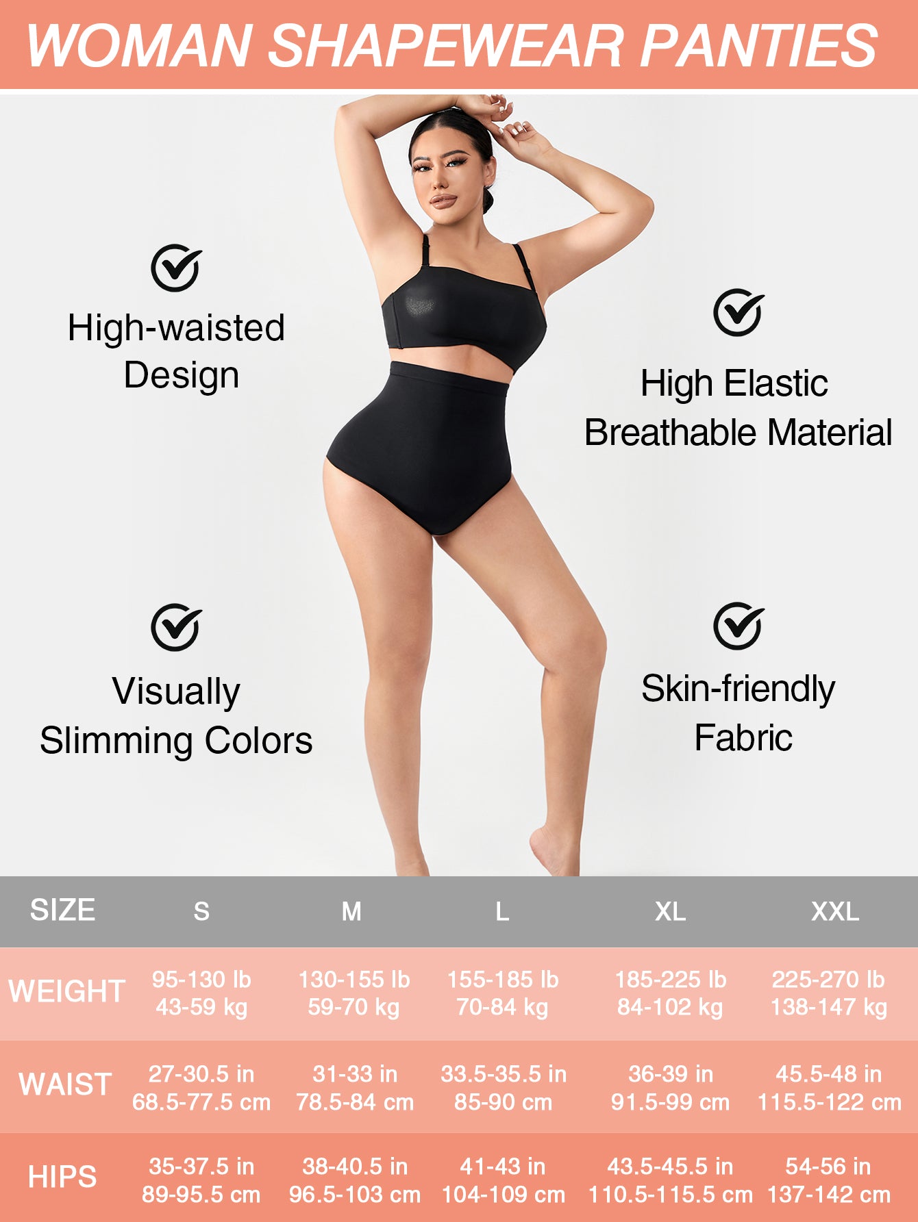 Women's High-Waist Seamless Body Shaper Briefs Tummy Control Shapewear Panties