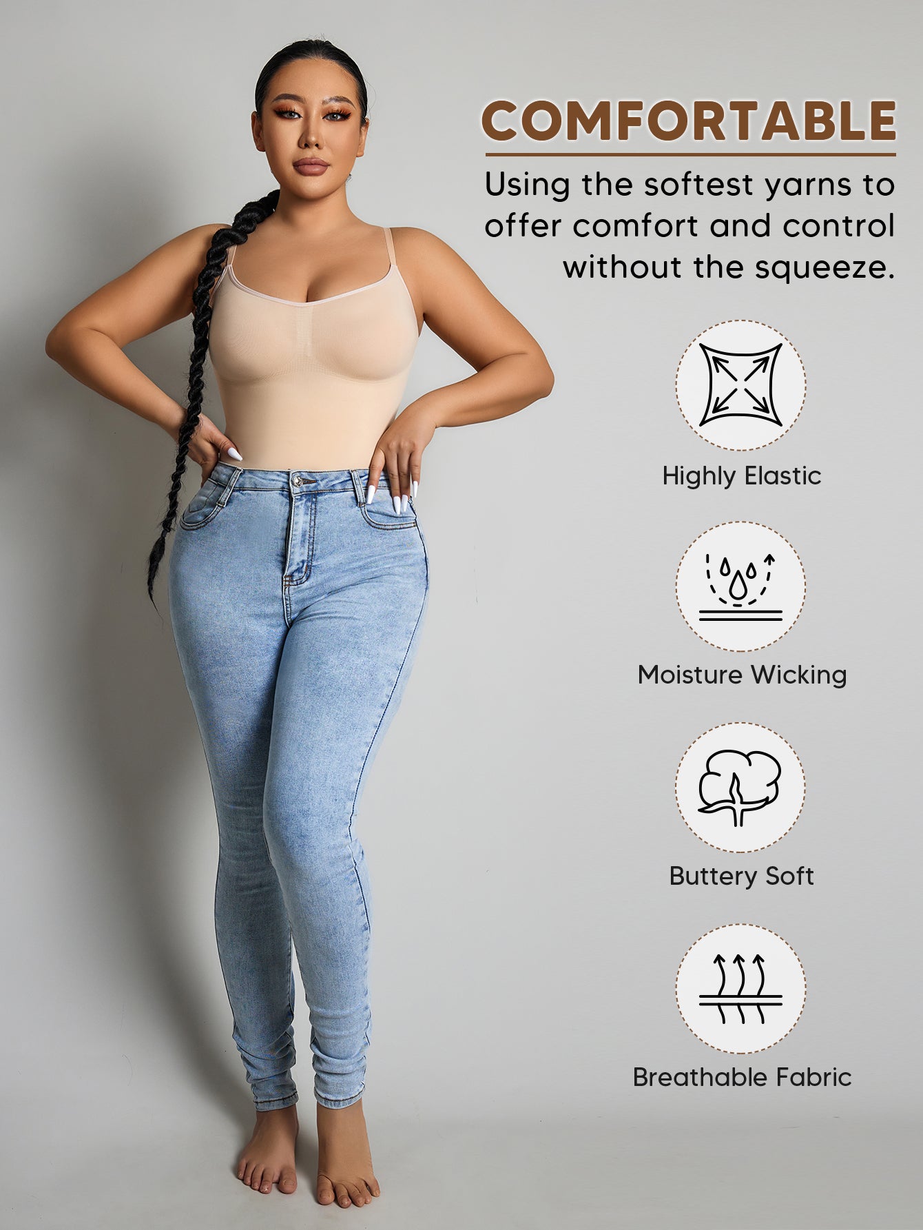 Shapewear Bodysuit Seamless Sculpting Butt Lifter Body Shaper for Women