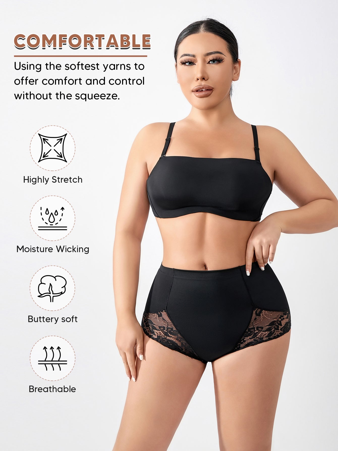 Shapewear Panties for Women High Waist Shaping Lace Tummy Control Underwear