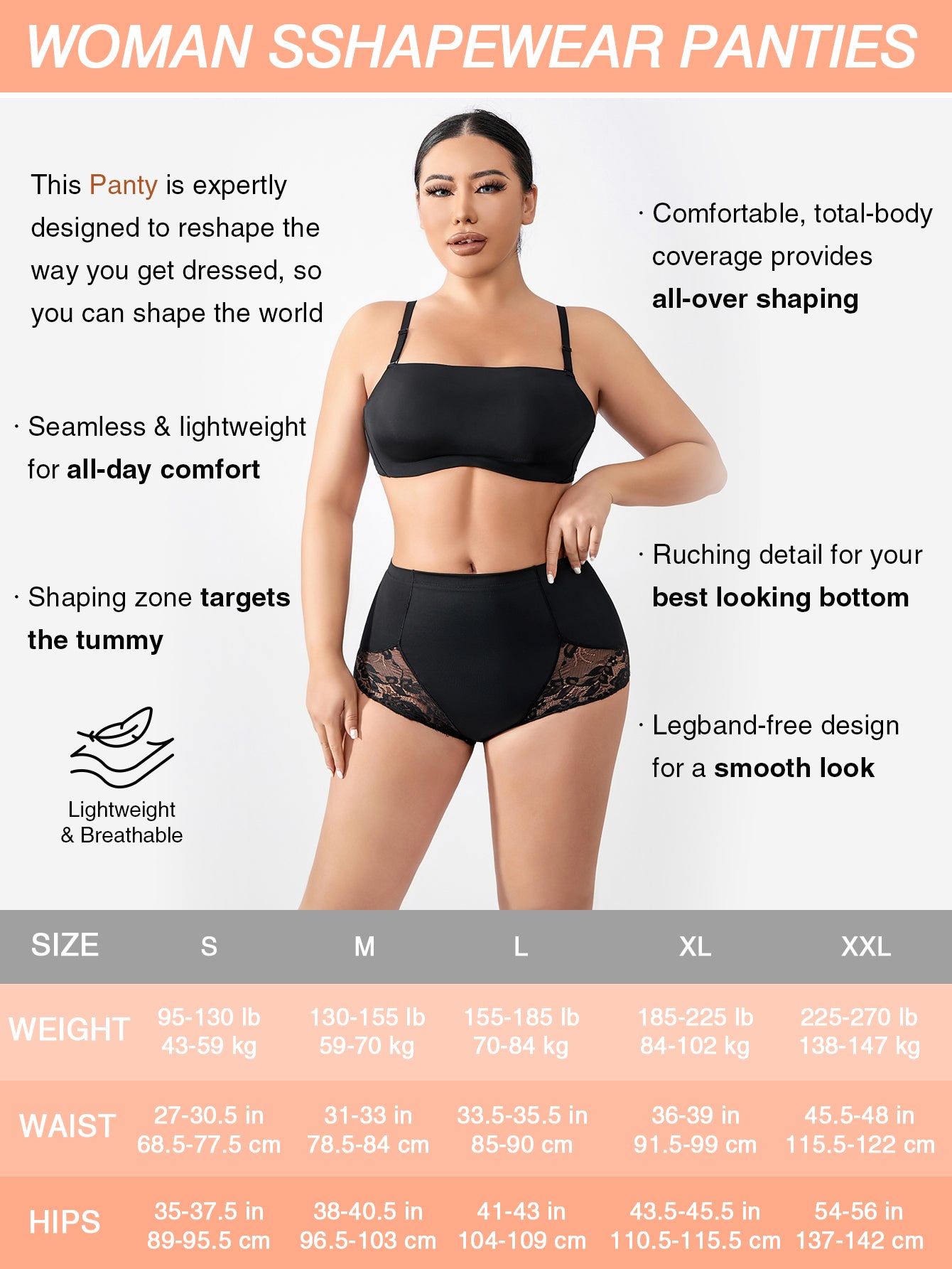 Shapewear Panties for Women High Waist Shaping Lace Tummy Control Underwear