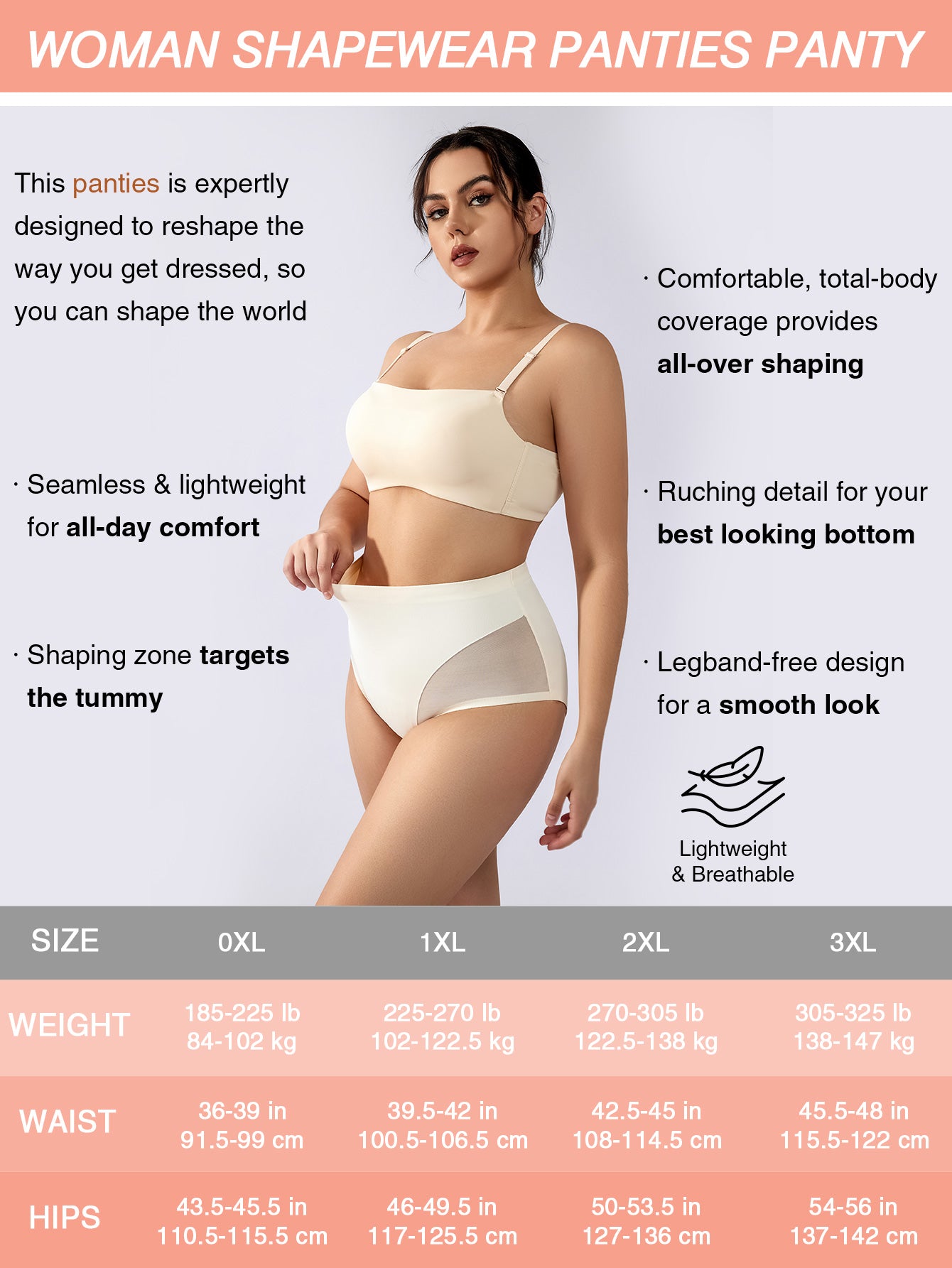 Mid Waist Trainer Girdle Body Shaper Briefs Butt Lifting Shapewear for Women