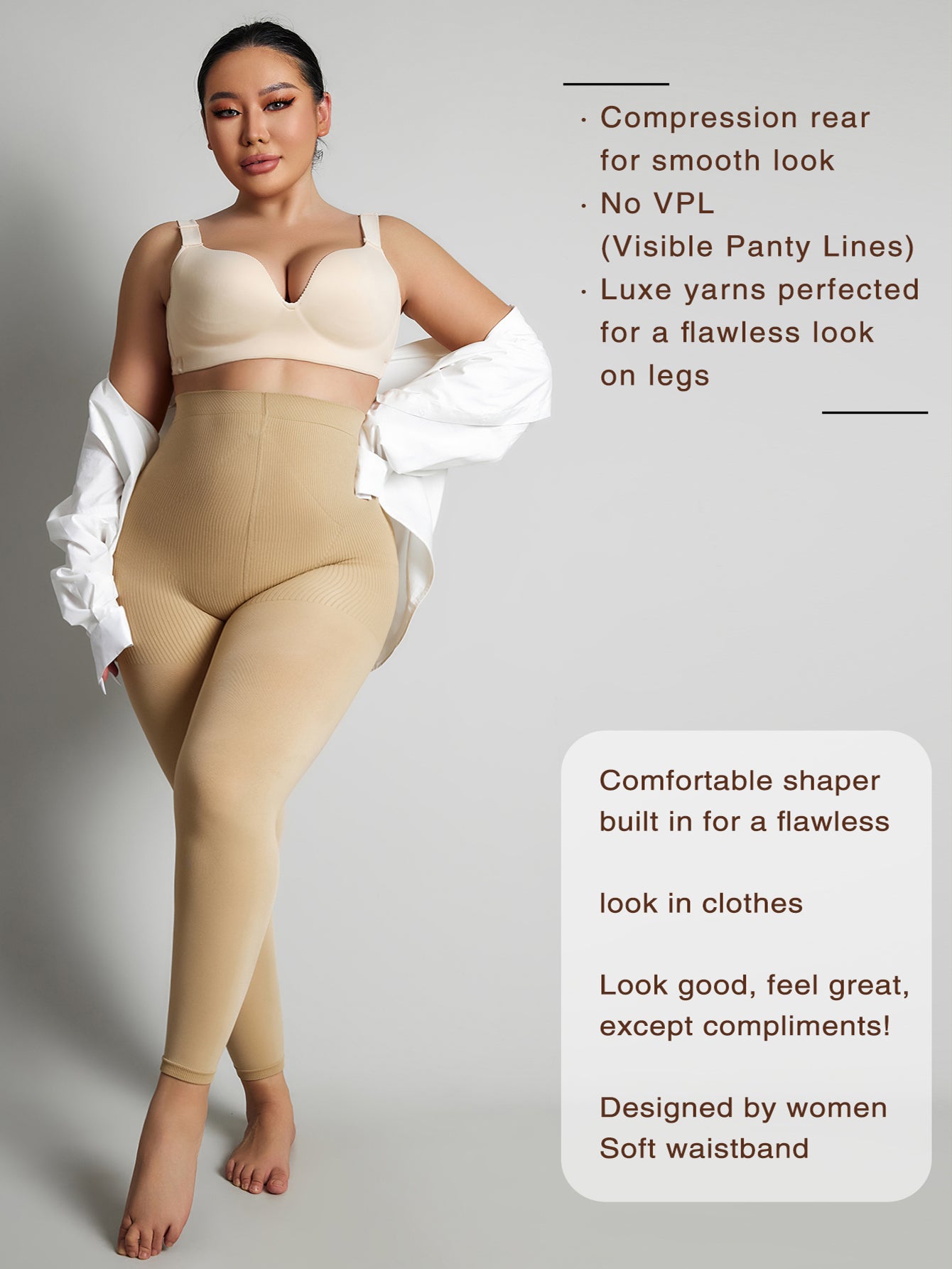 Thermal Warm Fleece Tights, 8-15 mmHg Shaping Tights,Opaque Compression Stockings