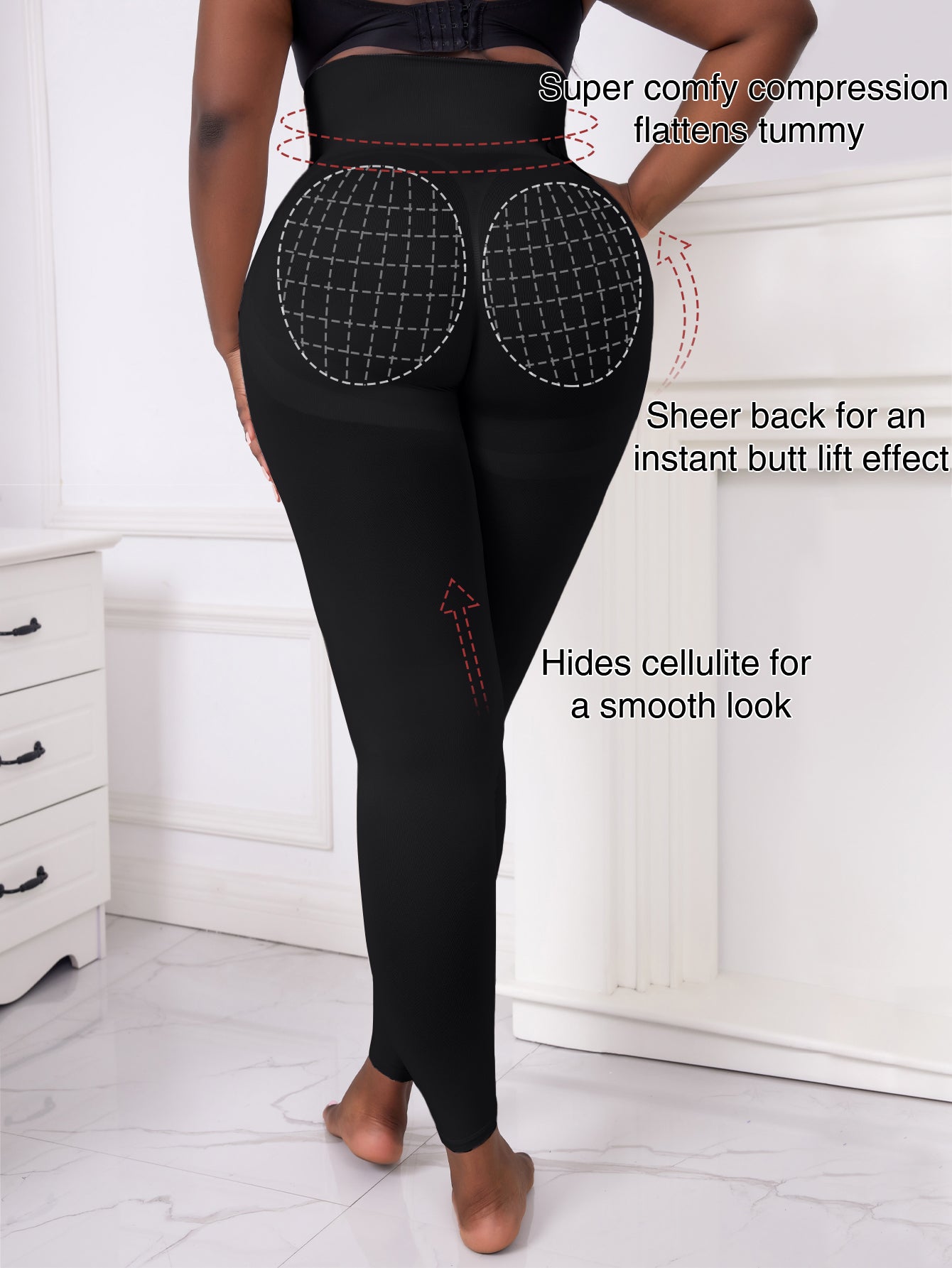 Hight Waist Tummy control butt-lift 3 in 1 Shapewear Leggings For Plus Size