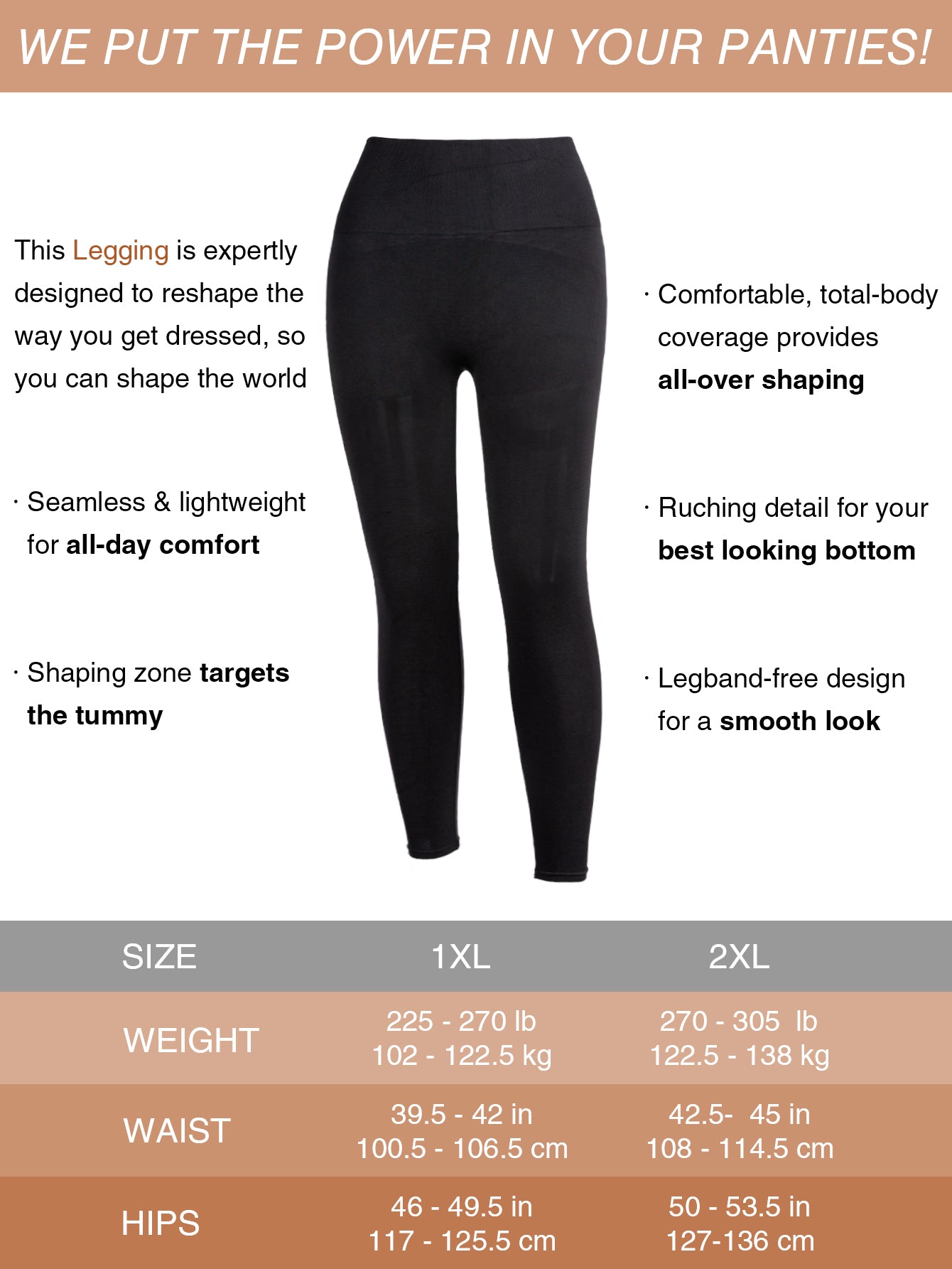 Hight Waist Tummy control butt-lift 3 in 1 Shapewear Leggings For Plus Size