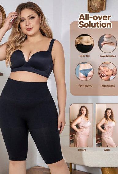 Tummy control 3 in 1 Seamless Mid-Thigh Shapewear Shorts For Plus Size