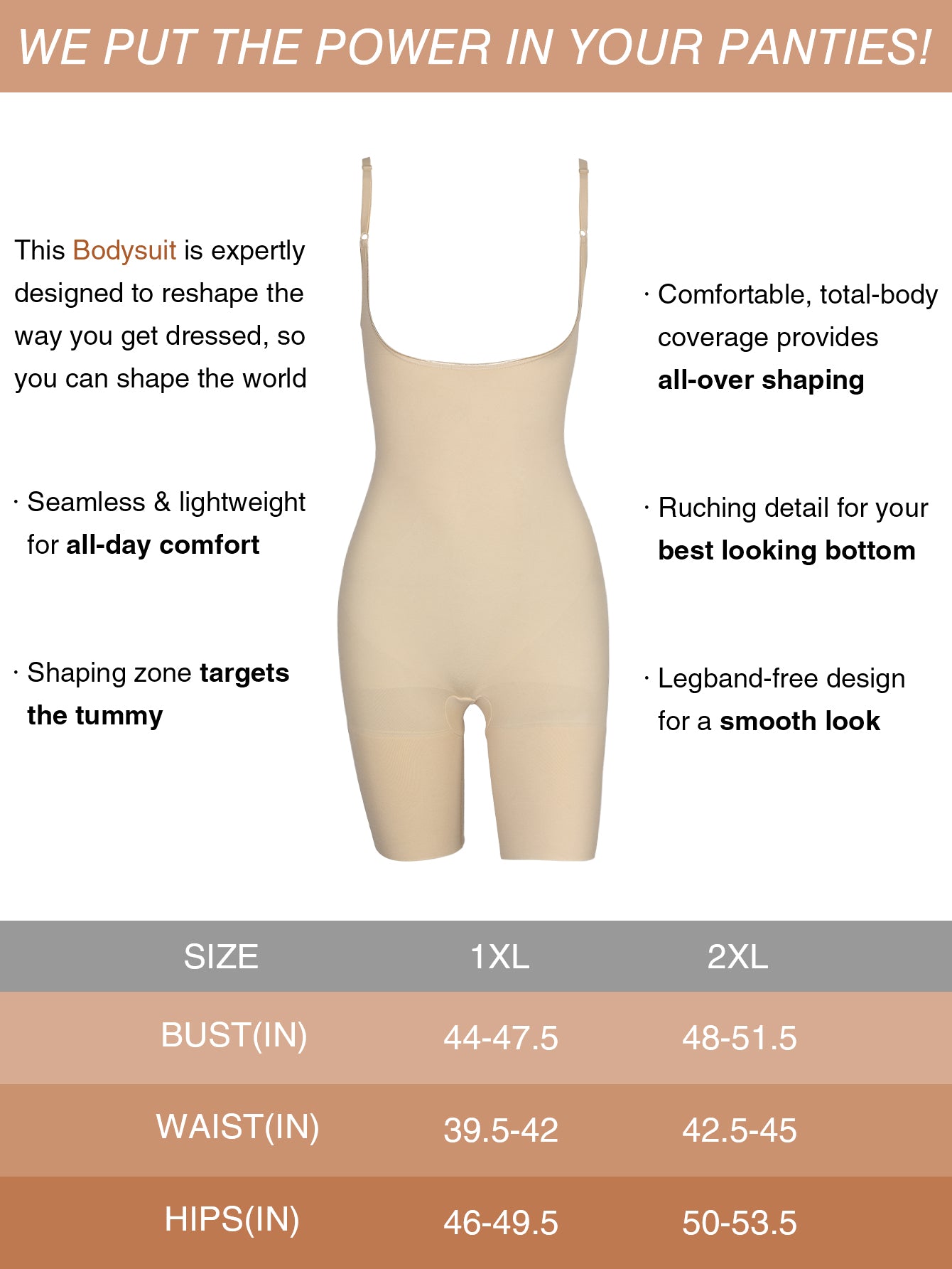 Open Bust Thigh Slimming Bodysuit Shaper  Plus Size Shapewear For Women