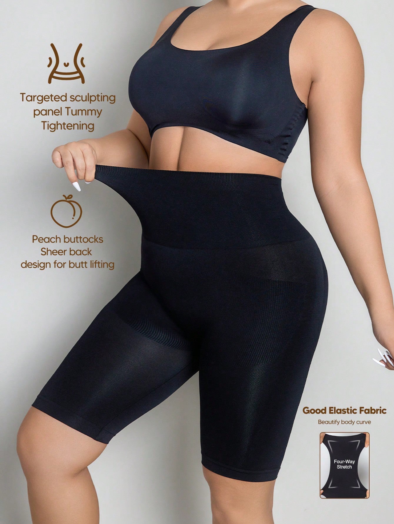 Tummy control 3 in 1 Seamless Mid-Thigh Shapewear Shorts