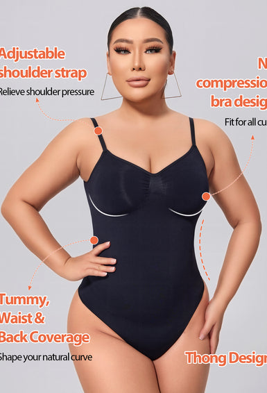 Backless Shapewear for Women Tummy Control Bodysuit Thong Low Back Body Shaper