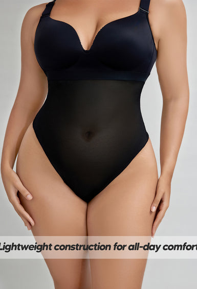 High Waist Comfort Slimming Thong Underwear Breathable Everyday Shaping Thong
