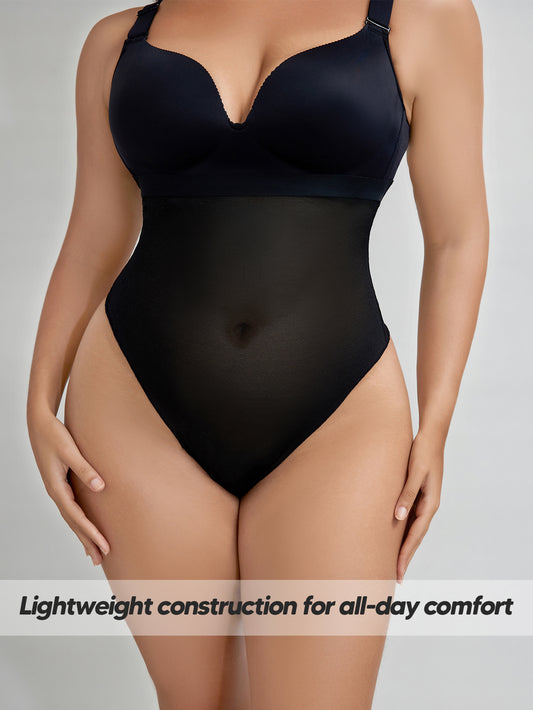 High Waist Comfort Slimming Thong Underwear Breathable Everyday Shaping Thong