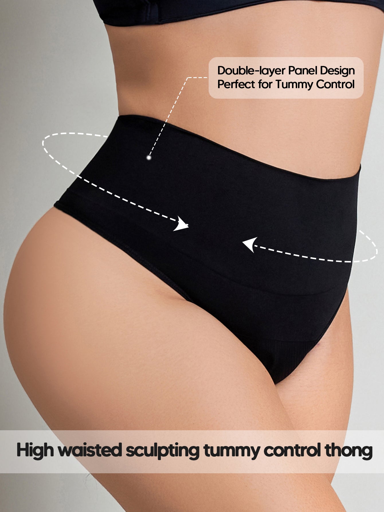 Tummy Control Thong Shapewear for Women Seamless Slimming Panty Underwear