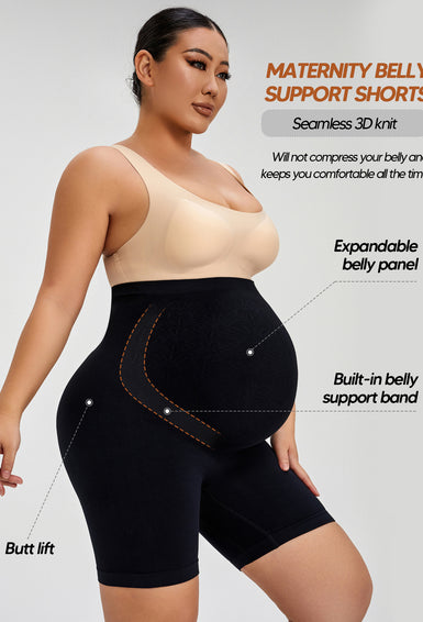 Seamless Maternity Shapewear Shorts, High Waist Belly Support Underwear