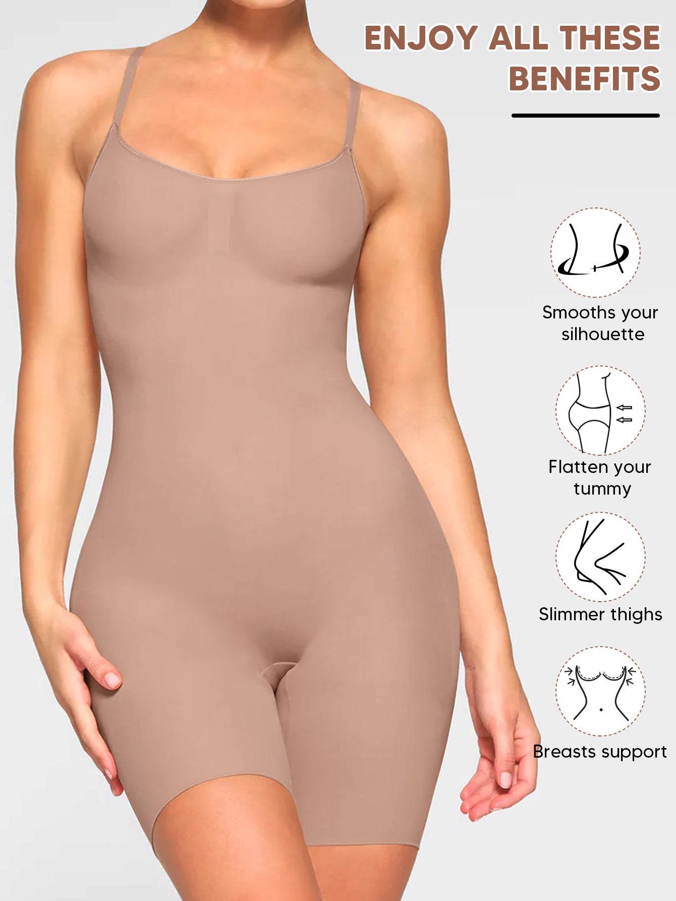 Full Body Shaper Jumpsuit Fajas Smoothing  Butt Lifter Thigh Slimmer Shorts