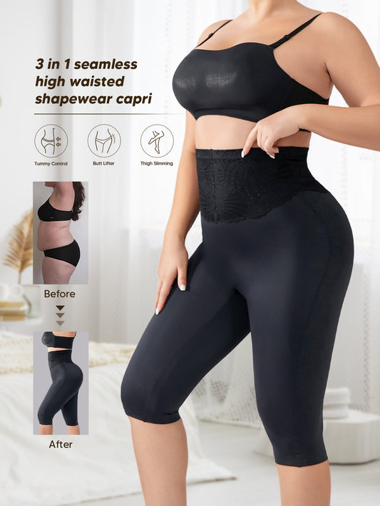 Tummy Control Compression Leggings Women Body Shaper Thigh Shapewear Capri Girdles