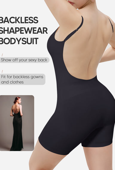 Backless Shapewear Bodysuit Shorts Sleeveless Women Body Shaper Under Dress