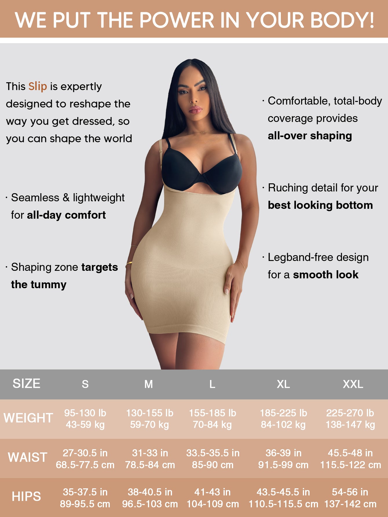 Women's Wear Your Own Bra Shapewear Smooth Full Slip Dress