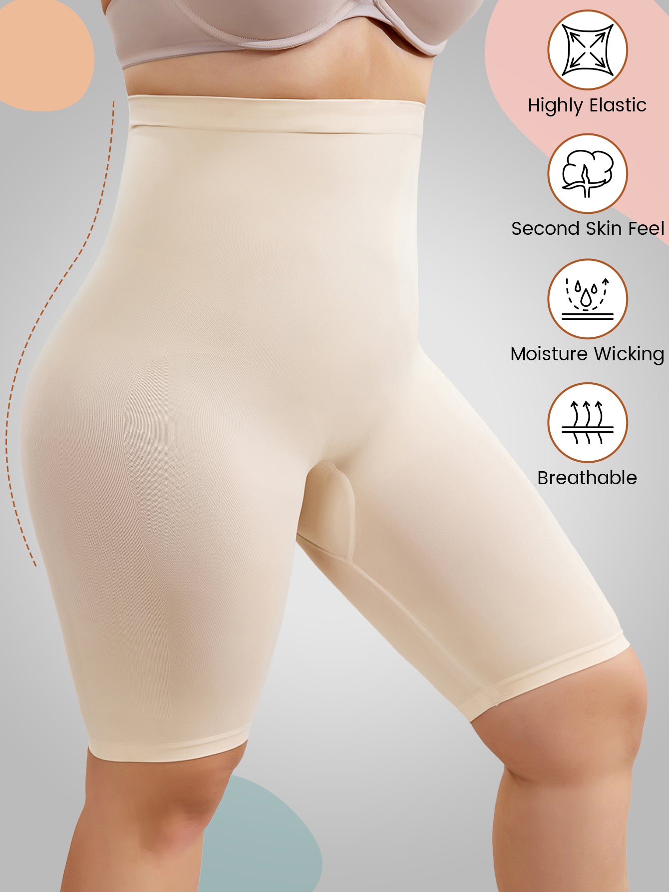 Invisible Seamless Shapewear Shorts For Plus Size Women Tummy Control