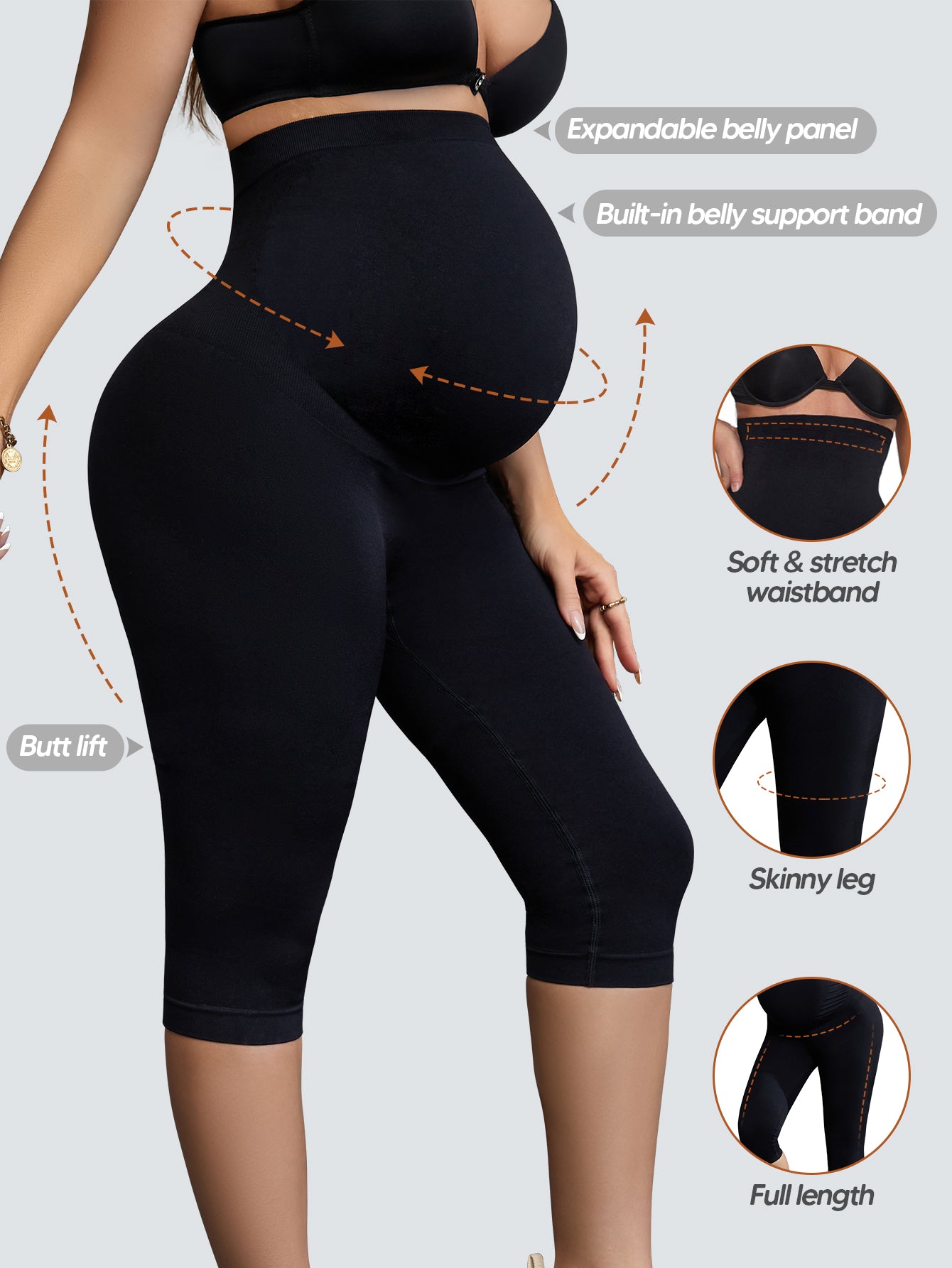 Women's Maternity Leggings Over The Belly Pregnancy Casual Yoga Tights