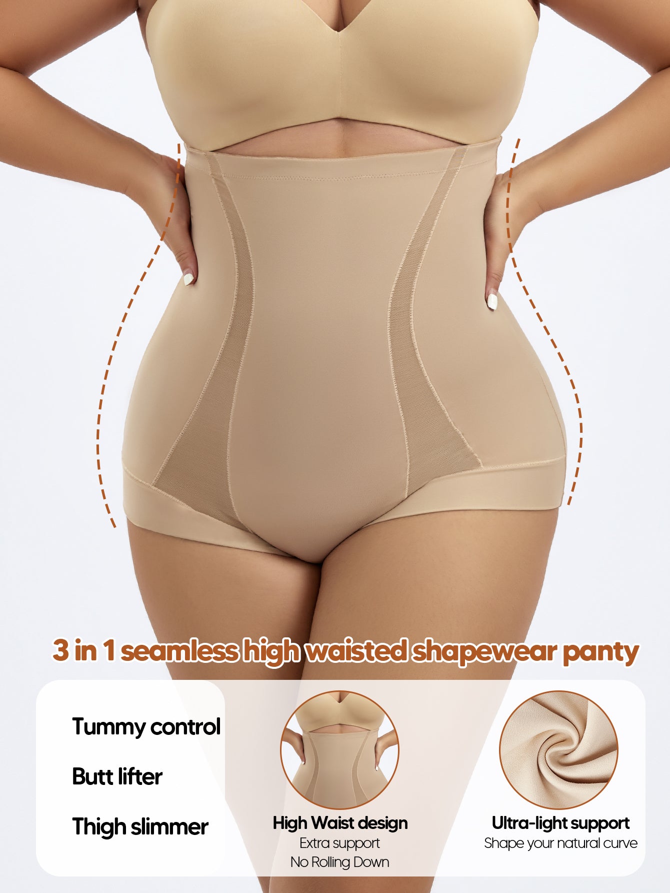 Tummy Control Shapewear Panties for Women High Waisted Underwear Panty Girdle