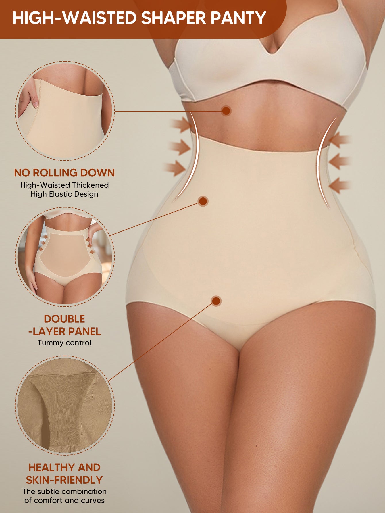 High Waisted Cincher Body Shaper Slimming Panty Girdle