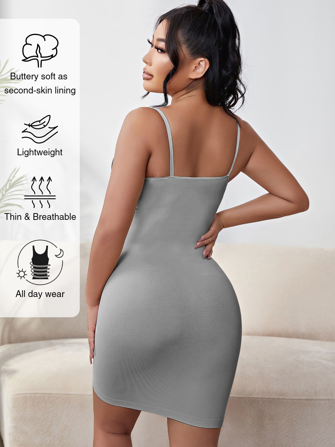 Women's Wear Your Own Bra Shapewear Smooth Full Slip Dress