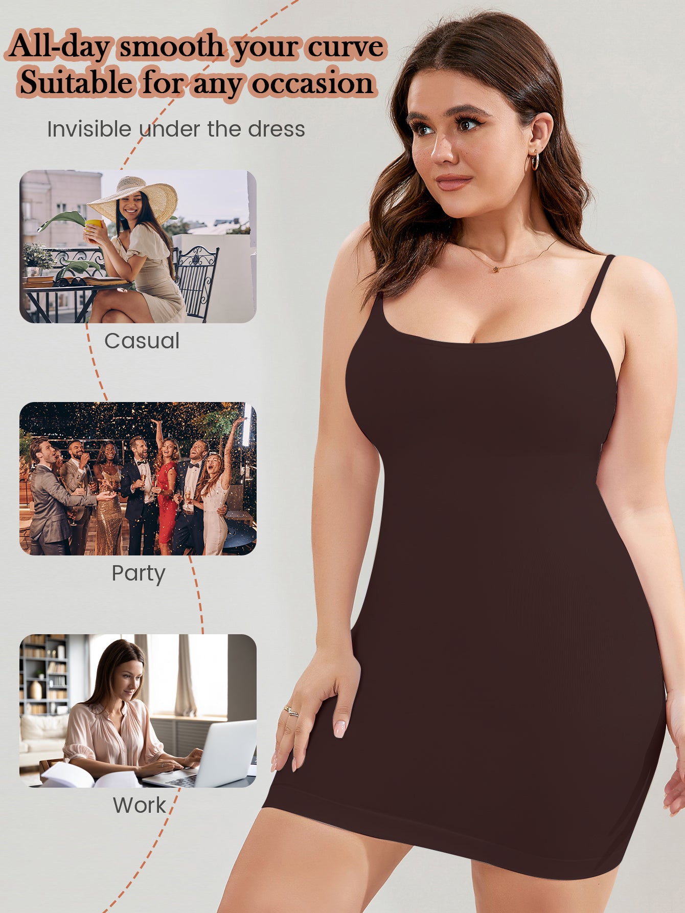 Seamless Tummy Control Sculpting Shaping dress For Plus Size Women