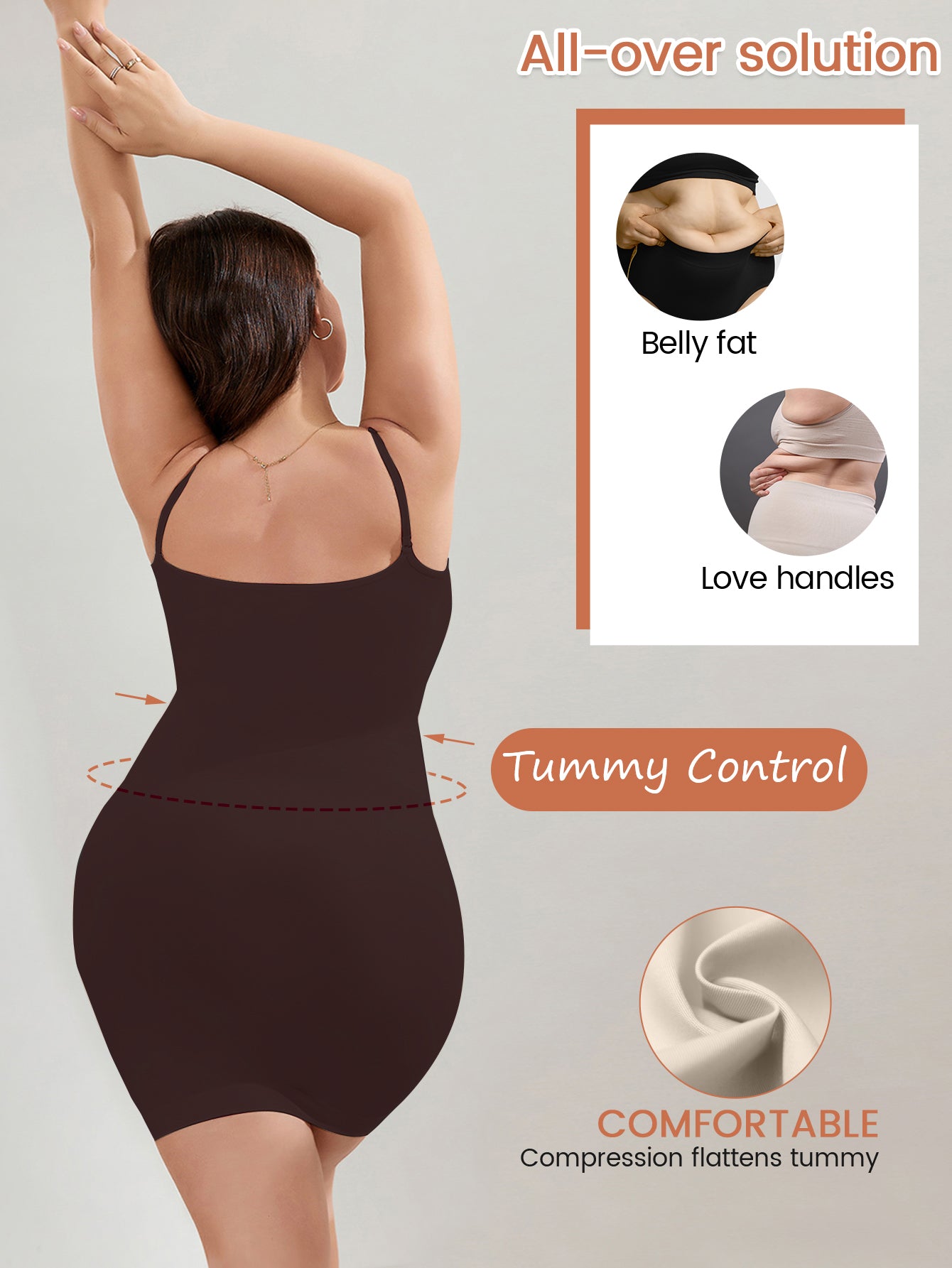 Seamless Tummy Control Sculpting Shaping dress For Plus Size Women