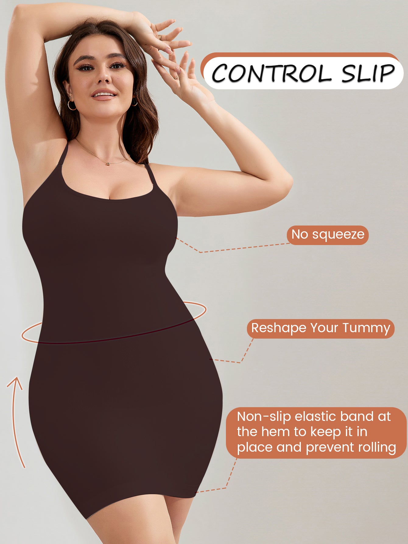 Seamless Tummy Control Sculpting Shaping dress For Plus Size Women