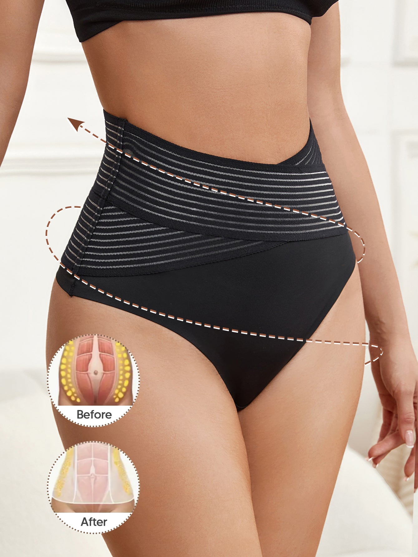 High-Waist Girdle Sexy Body Shaper Panties Underwear Slimming Thong Shapewear