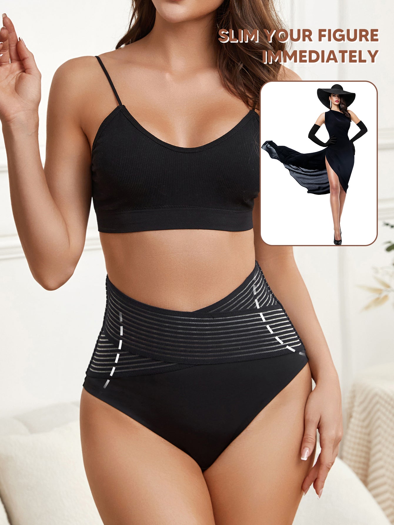 High-Waist Girdle Sexy Body Shaper Panties Underwear Slimming Thong Shapewear