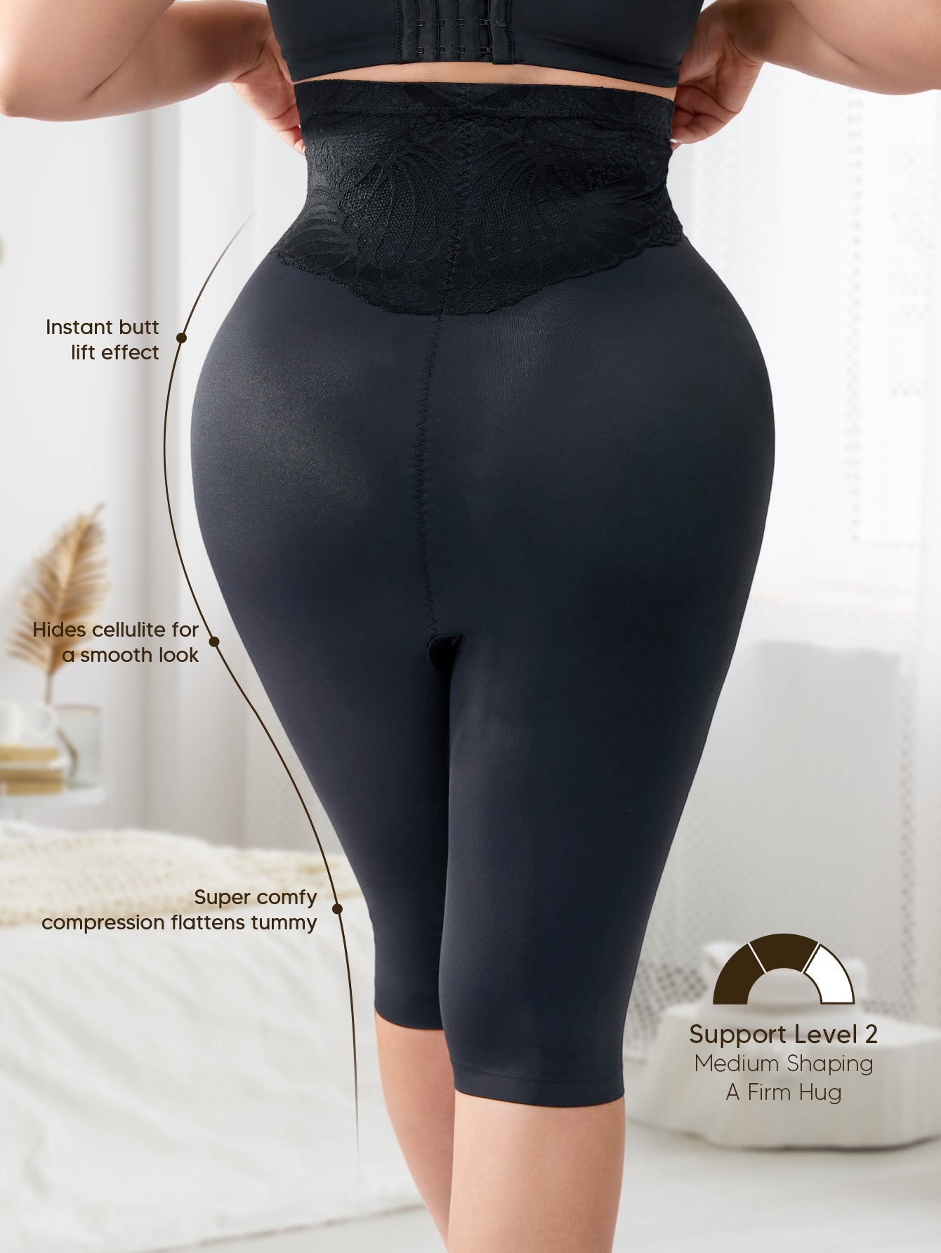 Tummy Control Compression Leggings Women Body Shaper Thigh Shapewear Capri Girdles