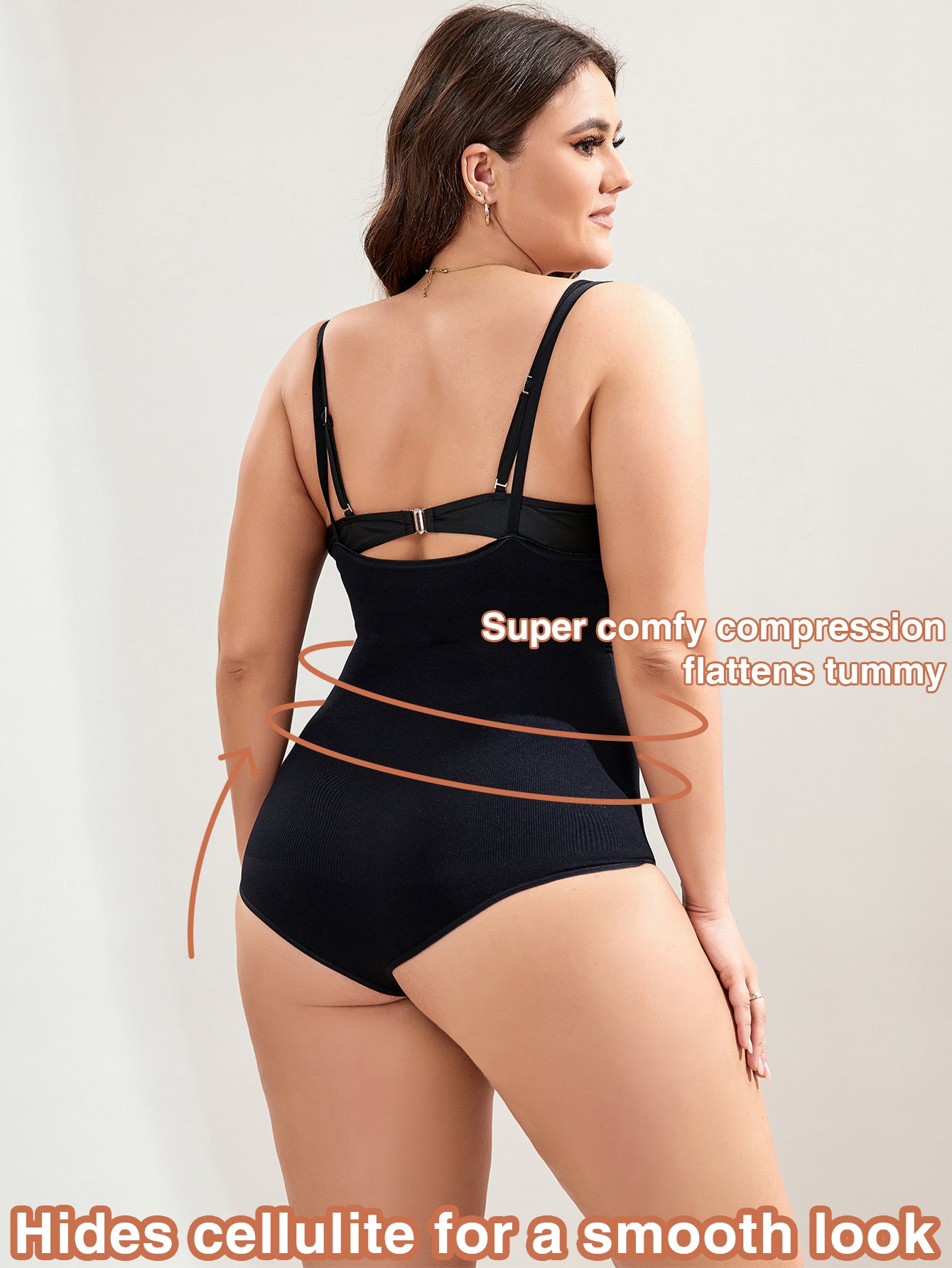 Ultra-Light Support Open Bust Seamless Shapewear Bodysuit for Plus Size