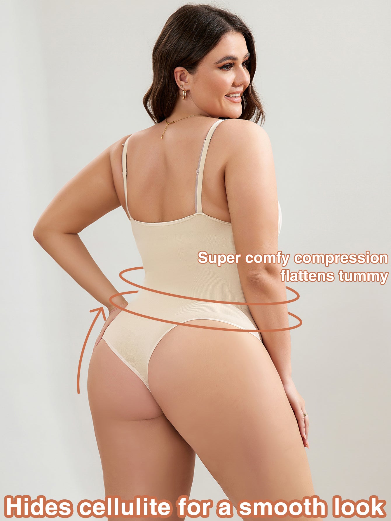 Ultra-Light Support Open Bust Seamless Shapewear Bodysuit for Plus Size