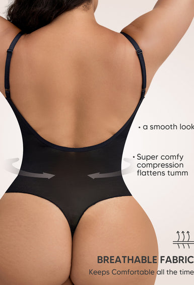 Backless Shapewear Bodysuit Thong Light Compression Sleeveless Body shaper