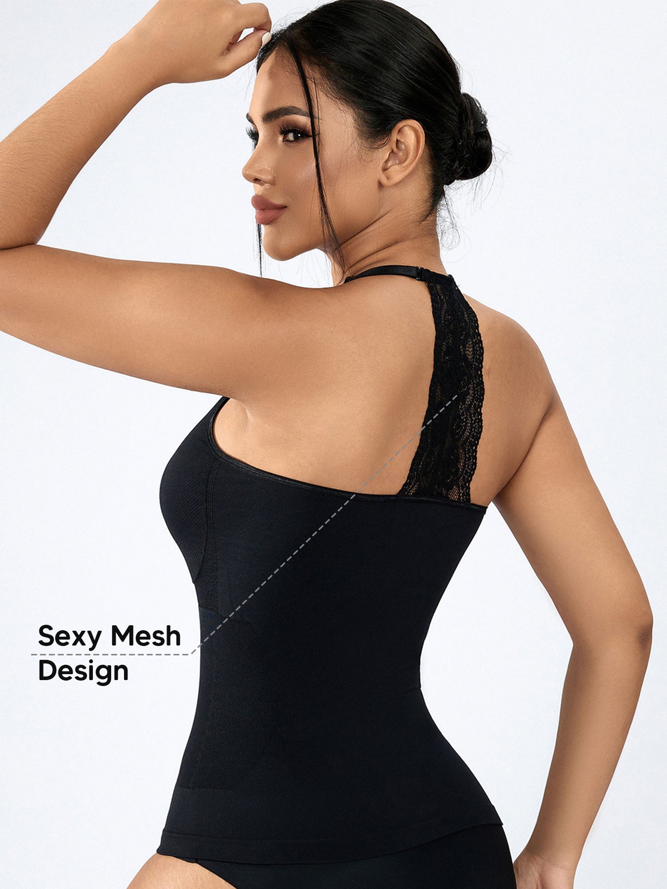 MUEE Seamless Compression Tank Tops Body Shaper Camisole with lace back