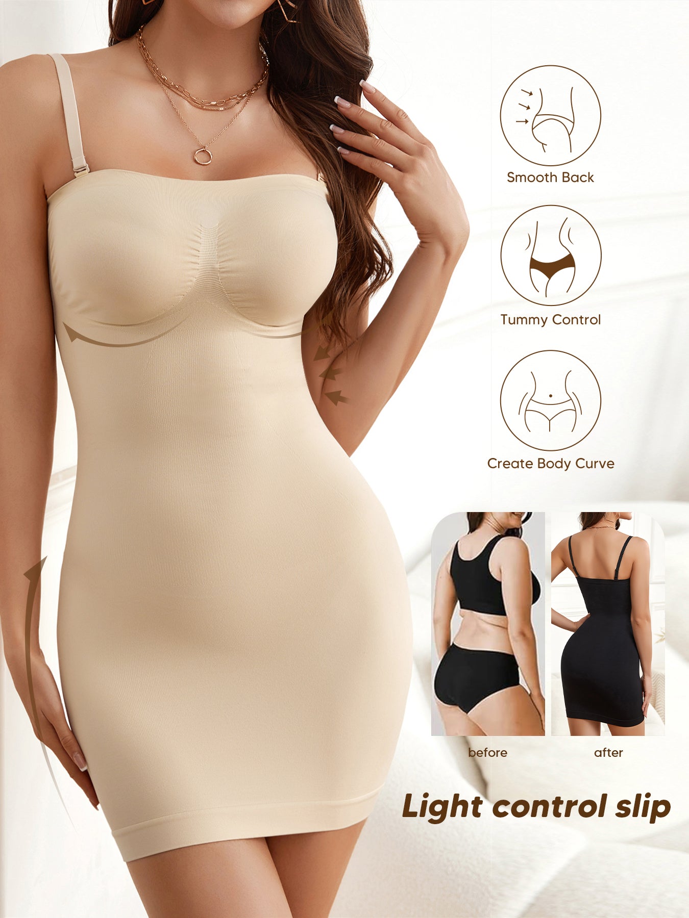 Seamless Shapewear Full Body Shaper Dress for Women Tummy Control